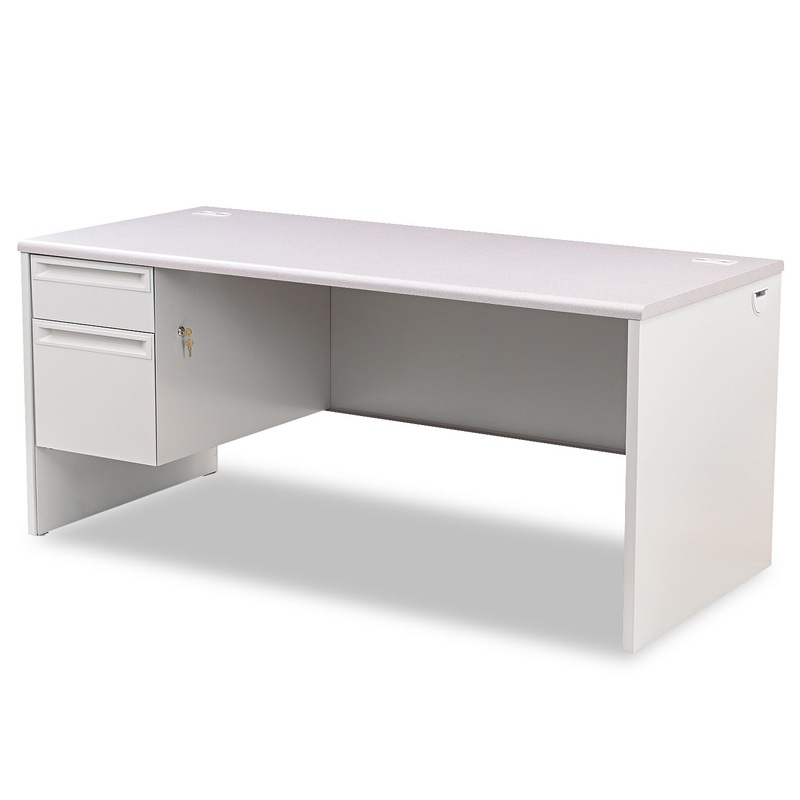 38000 SERIES LEFT PEDESTAL DESK, 66W X 30D X 29.5H, LIGHT GRAY