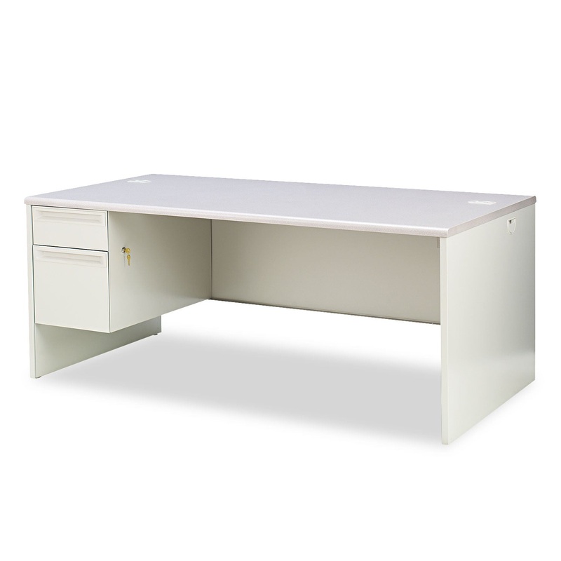 38000 SERIES LEFT PEDESTAL DESK, 72W X 36D X 29.5H, LIGHT GRAY