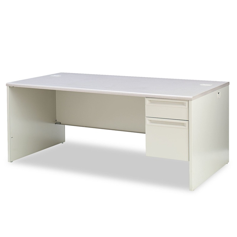38000 SERIES RIGHT PEDESTAL DESK, 72W X 36D X 29.5H, LIGHT GRAY