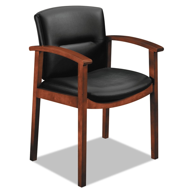 5000 SERIES PARK AVENUE COLLECTION GUEST CHAIR, 23.5″ X 22″ X 35.5″, BLACK SEAT/BLACK BACK, COGNAC BASE