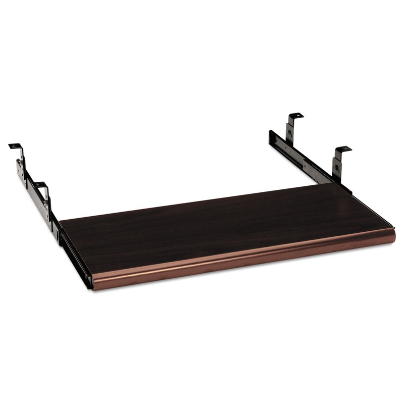 SLIDE-AWAY KEYBOARD PLATFORM, LAMINATE, 21.5W X 10D, MAHOGANY