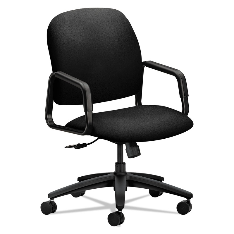 SOLUTIONS SEATING 4000 SERIES EXECUTIVE HIGH-BACK CHAIR, SUPPORTS UP TO 250 LBS., BLACK SEAT, BLACK BACK, BLACK BASE