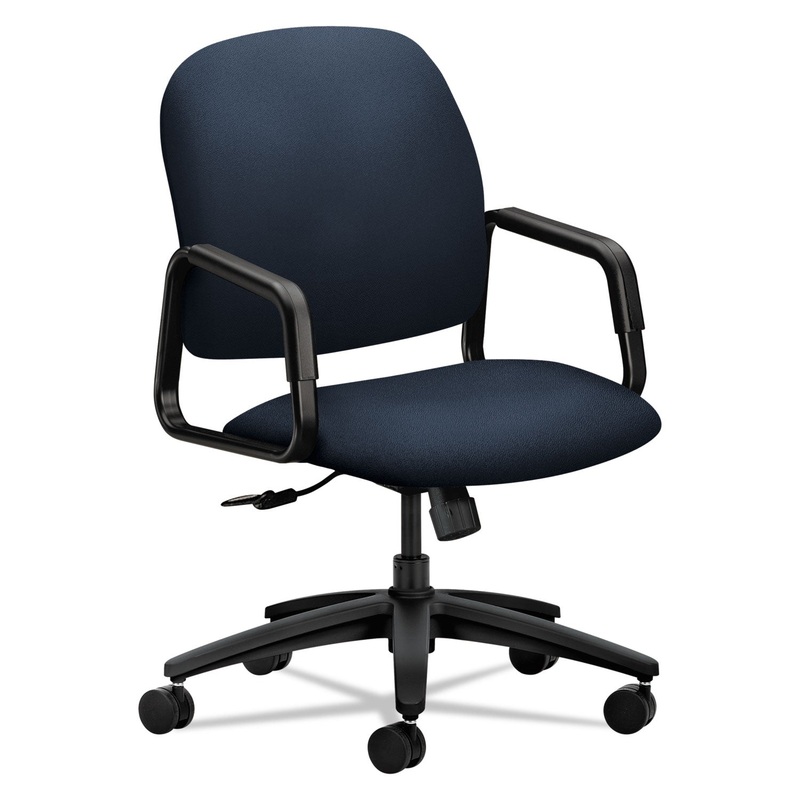 SOLUTIONS SEATING 4000 SERIES EXECUTIVE HIGH-BACK CHAIR, SUPPORTS UP TO 250 LBS., NAVY SEAT, NAVY BACK, BLACK BASE
