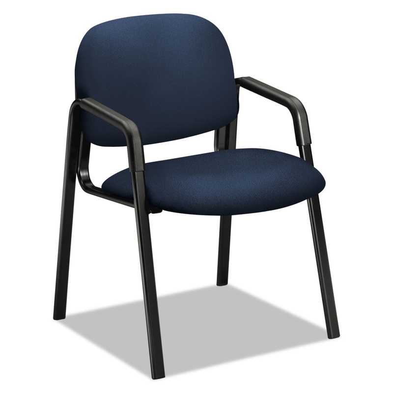 SOLUTIONS SEATING 4000 SERIES LEG BASE GUEST CHAIR, 23.5″ X 24.5″ X 32″, NAVY SEAT, NAVY BACK, BLACK BASE