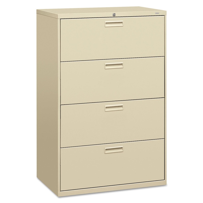 500 SERIES FOUR-DRAWER LATERAL FILE, 36W X 18D X 52.5H, PUTTY
