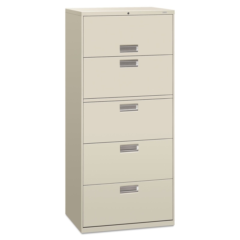 600 SERIES FIVE-DRAWER LATERAL FILE, 30W X 18D X 64 1/4H, LIGHT GRAY