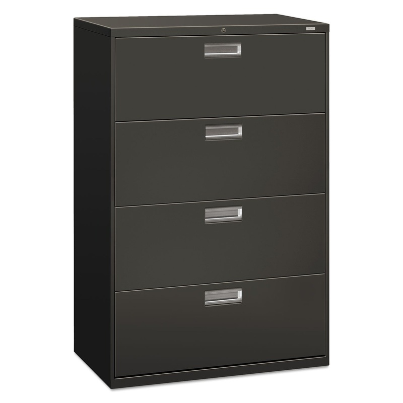 600 SERIES FOUR-DRAWER LATERAL FILE, 36W X 18D X 52.5H, CHARCOAL