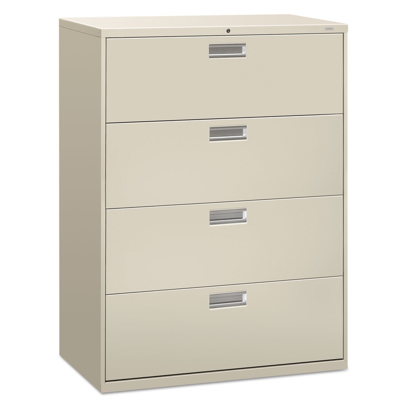 600 SERIES FOUR-DRAWER LATERAL FILE, 42W X 18D X 52.5H, LIGHT GRAY