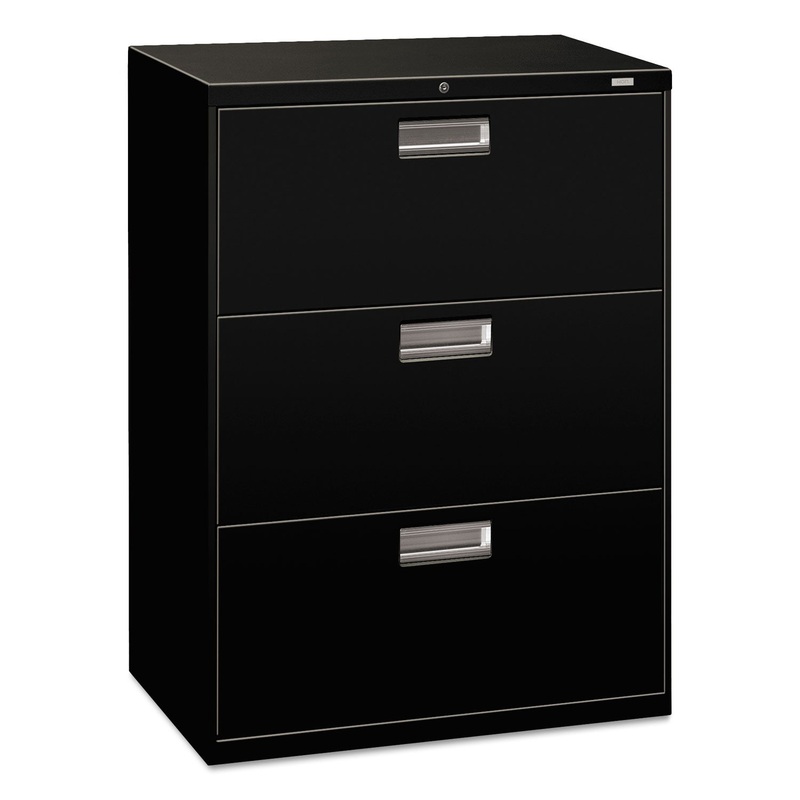 600 SERIES THREE-DRAWER LATERAL FILE, 30W X 18D X 39.13H, BLACK