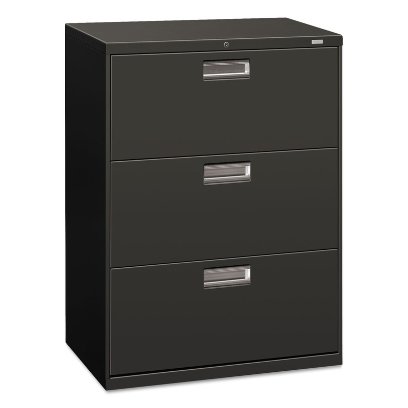 600 SERIES THREE-DRAWER LATERAL FILE, 30W X 18D X 39.13H, CHARCOAL