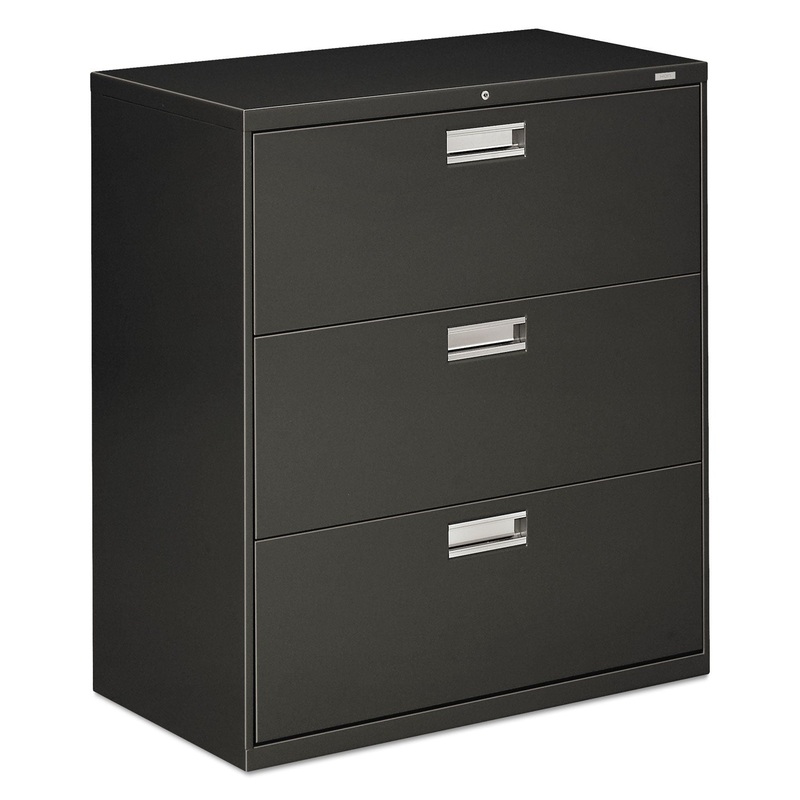 600 SERIES THREE-DRAWER LATERAL FILE, 36W X 18D X 39.13H, CHARCOAL