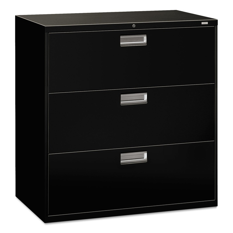 600 SERIES THREE-DRAWER LATERAL FILE, 42W X 18D X 39.13H, BLACK