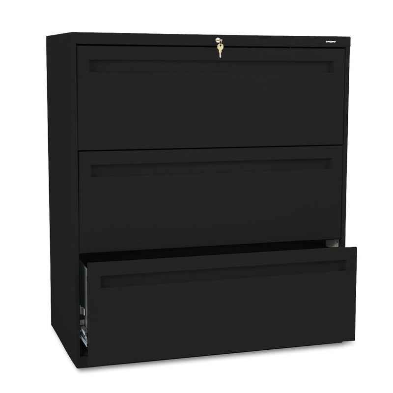 700 SERIES THREE-DRAWER LATERAL FILE, 36W X 18D X 39.13H, BLACK