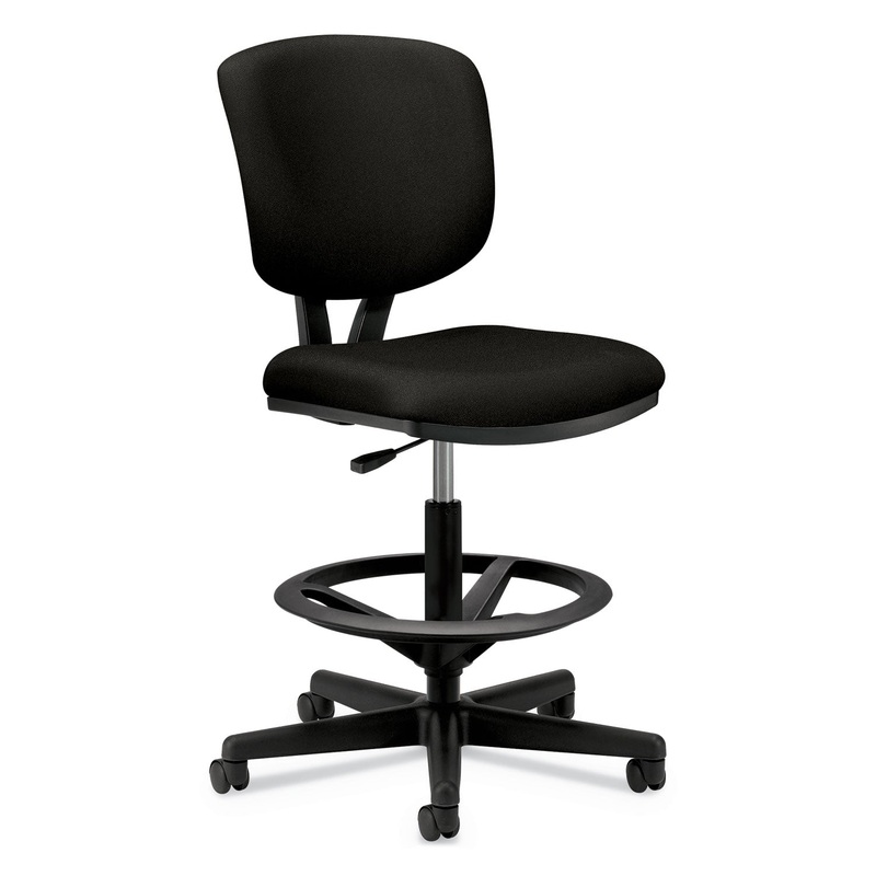 VOLT SERIES ADJUSTABLE TASK STOOL, 32.38″ SEAT HEIGHT, SUPPORTS UP TO 275 LBS., BLACK SEAT/BLACK BACK, BLACK BASE