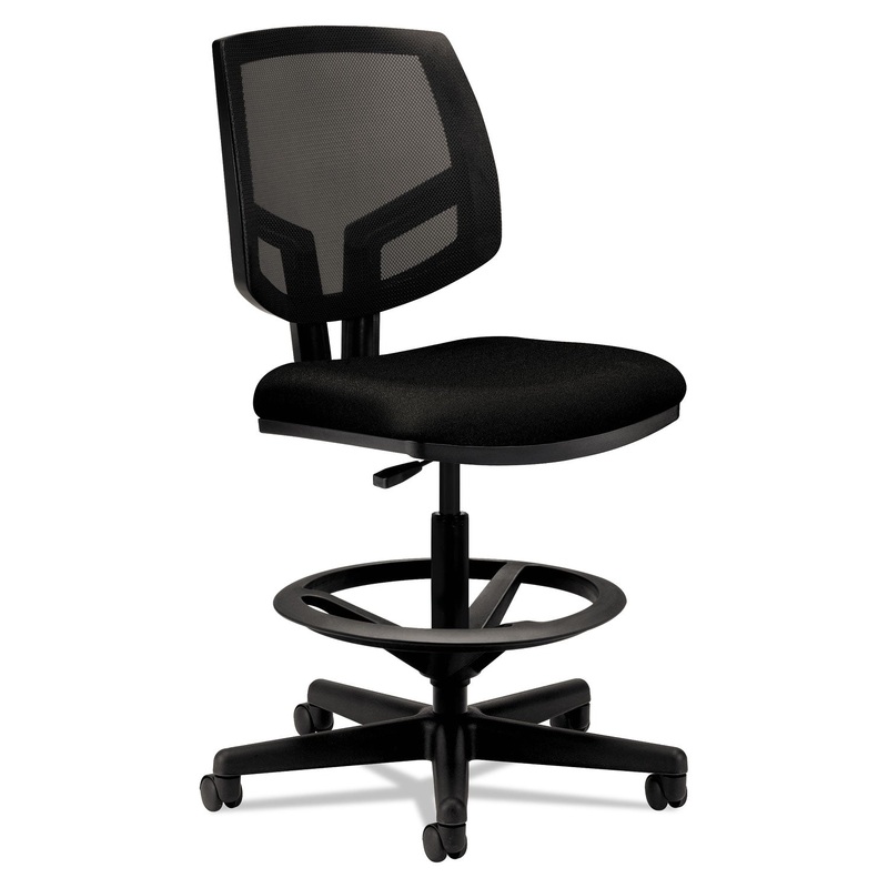 VOLT SERIES MESH BACK ADJUSTABLE TASK STOOL, 32.38″ SEAT HEIGHT, UP TO 275 LBS., BLACK SEAT/BLACK BACK, BLACK BASE