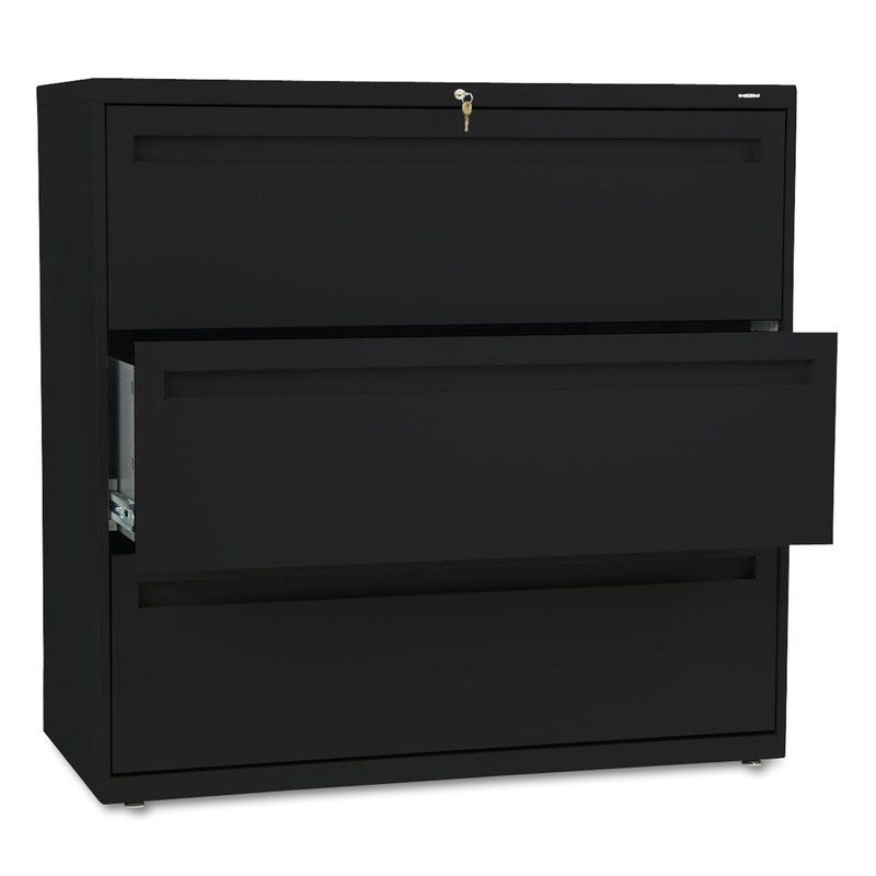 700 SERIES THREE-DRAWER LATERAL FILE, 42W X 18D X 39.13H, BLACK