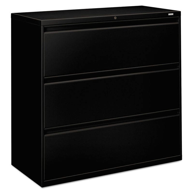 800 SERIES THREE-DRAWER LATERAL FILE, 42W X 19.25D X 40.88H, BLACK
