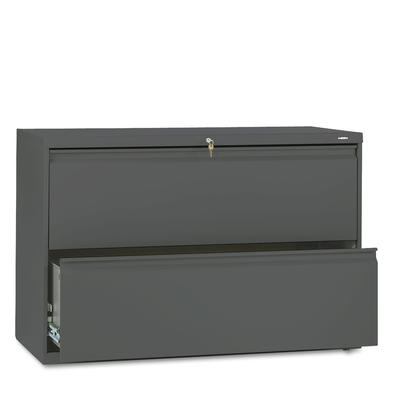 800 SERIES TWO-DRAWER LATERAL FILE, 42W X 19.25D X 28.38H, CHARCOAL