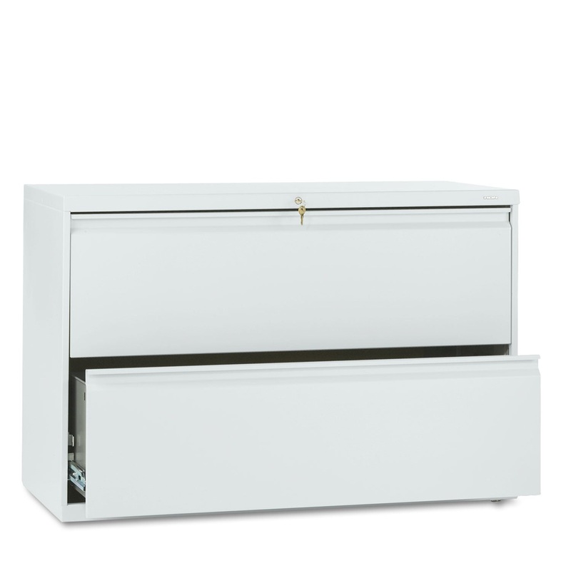 800 SERIES TWO-DRAWER LATERAL FILE, 42W X 19.25D X 28.38H, LIGHT GRAY