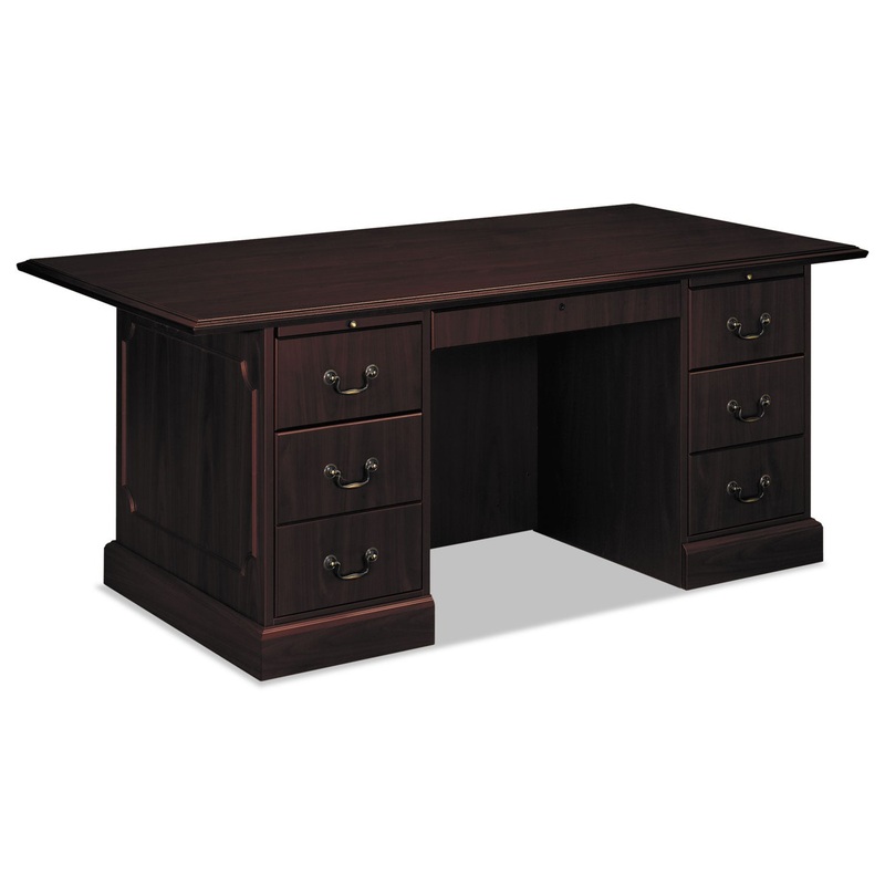 94000 SERIES DOUBLE PEDESTAL DESK, 72W X 36D X 29.5H, MAHOGANY