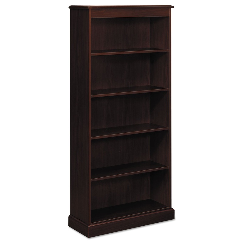 94000 Series Five-Shelf Bookcase, 35-3/4w X 14-5/16d X 78-1/4h, Mahogany