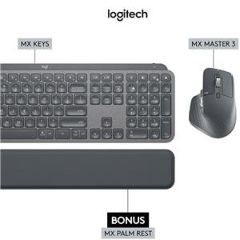 Logitech MX Bundle (MX Keys and MX Master 3 w/Bonus Palm Rest)