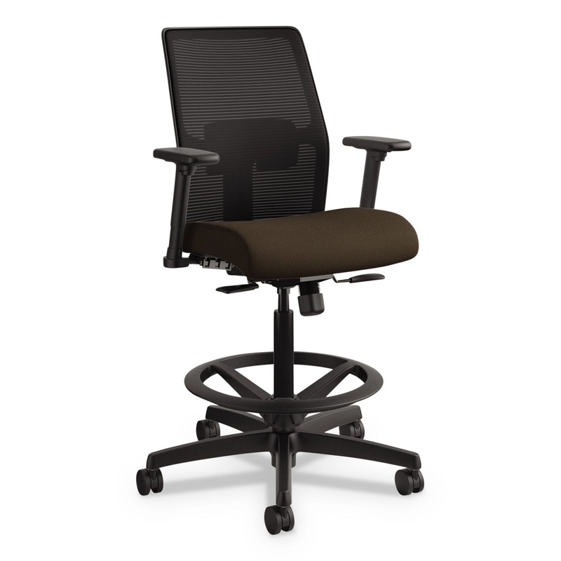 IGNITION 2.0 ILIRA-STRETCH MESH BACK TASK STOOL, 32″ SEAT HEIGHT, UP TO 300 LBS., ESPRESSO SEAT/BLACK BACK, BLACK BASE