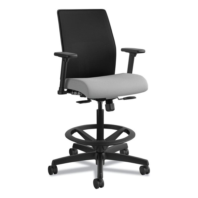 IGNITION 2.0 ILIRA-STRETCH MESH BACK TASK STOOL, 32″ SEAT HEIGHT, UP TO 300 LBS., FROST SEAT/BLACK BACK, BLACK BASE
