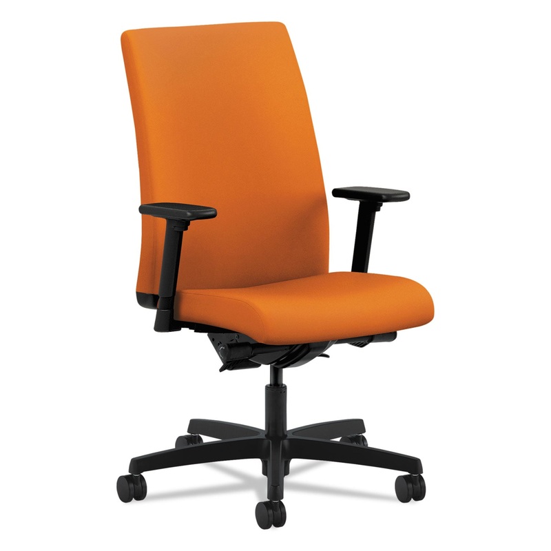 IGNITION SERIES MID-BACK WORK CHAIR, SUPPORTS UP TO 300 LBS., APRICOT SEAT/APRICOT BACK, BLACK BASE