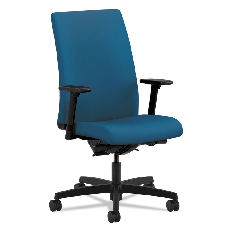 IGNITION SERIES MID-BACK WORK CHAIR, SUPPORTS UP TO 300 LBS., PEACOCK SEAT/PEACOCK BACK, BLACK BASE