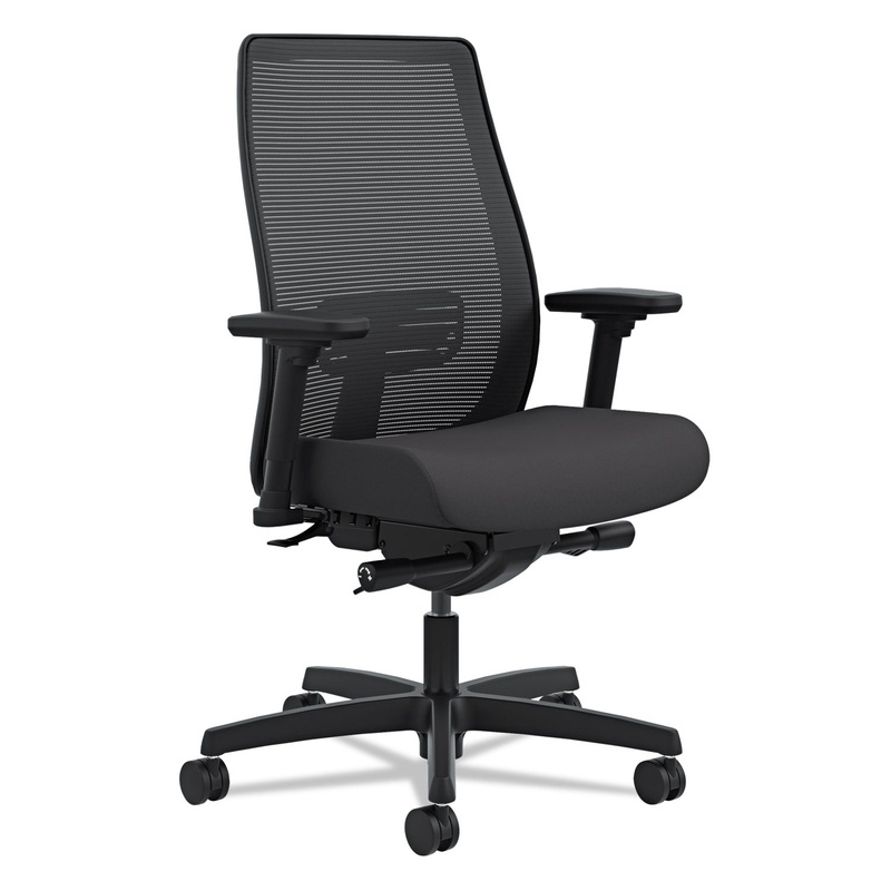 ENDORSE MESH MID-BACK WORK CHAIR, SUPPORTS UP TO 300 LBS., BLACK SEAT/BLACK BACK, BLACK BASE