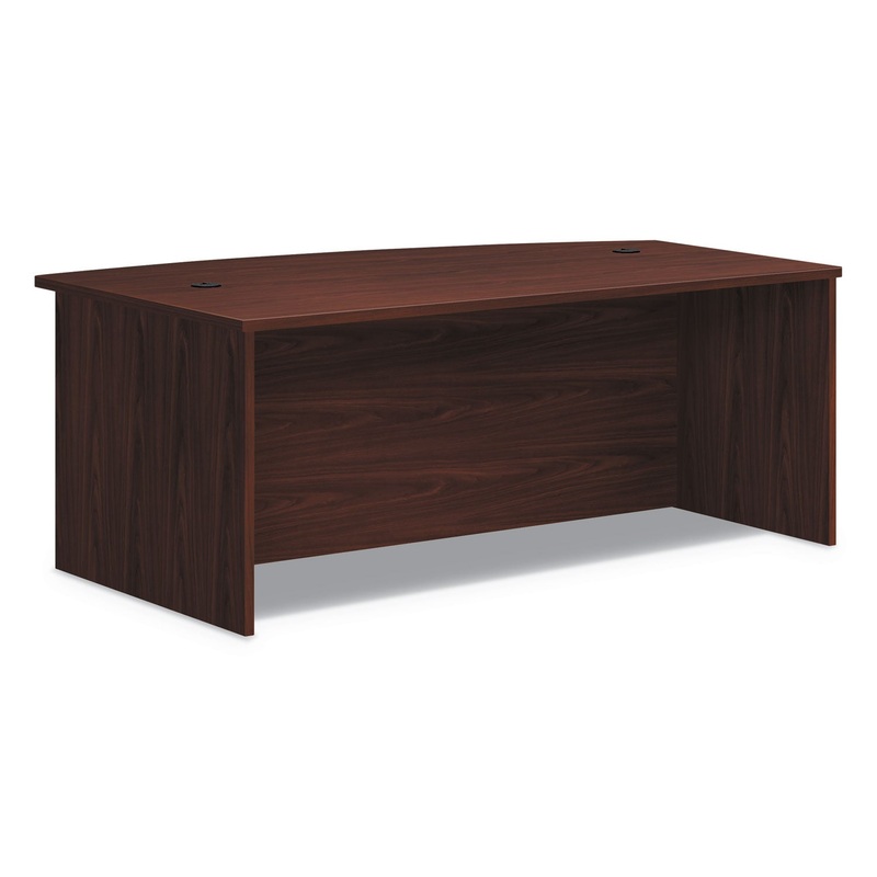 FOUNDATION BOW TOP DESK SHELL, 72W X 42D X 29H, MAHOGANY