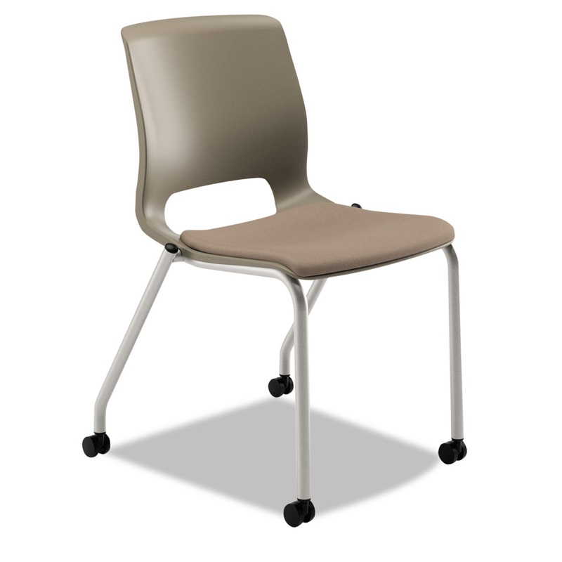 MOTIVATE FOUR-LEG STACKING CHAIR, MOREL SEAT/SHADOW BACK, PLATINUM BASE, 2/CARTON