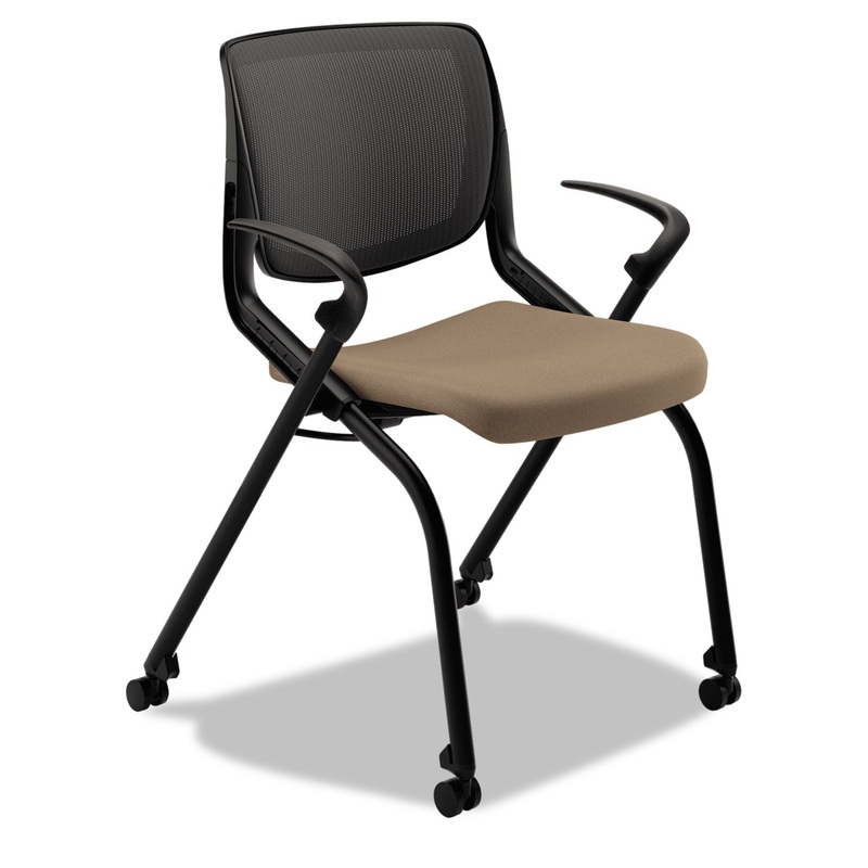 MOTIVATE NESTING/STACKING FLEX-BACK CHAIR, MOREL SEAT/BLACK BACK, BLACK BASE