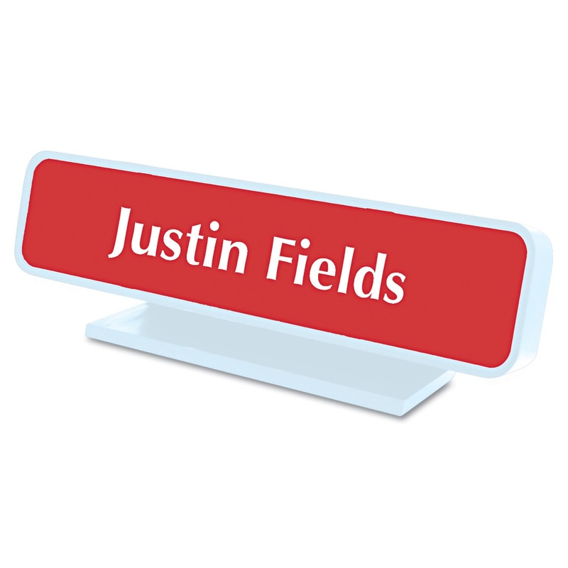 Architectural Desk Sign With Name Plate, Gray, Radius Edge