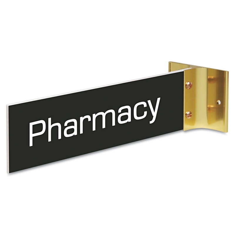 Custom Engraved Hallway Sign, 2×8, Gold Holder