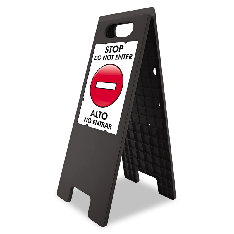 Floor Tent Sign, Doublesided, Plastic, 10 1/2″ X 25 1/2″, Black