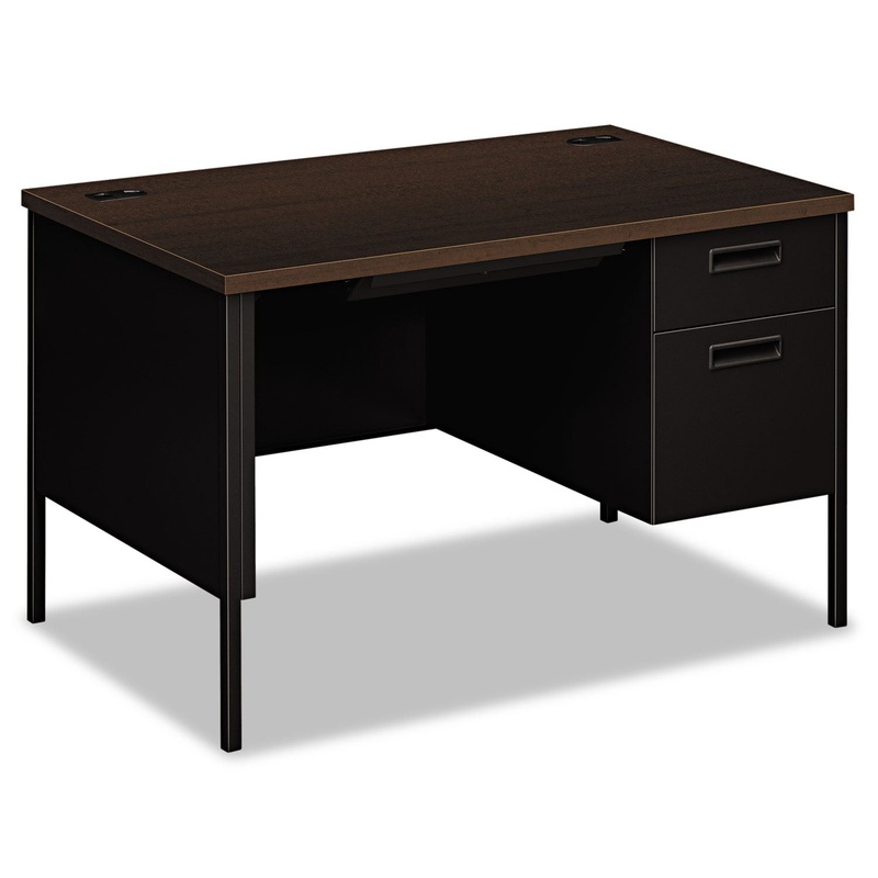 METRO CLASSIC RIGHT PEDESTAL DESK, 48W X 30D X 29.5H, MOCHA/BLACK