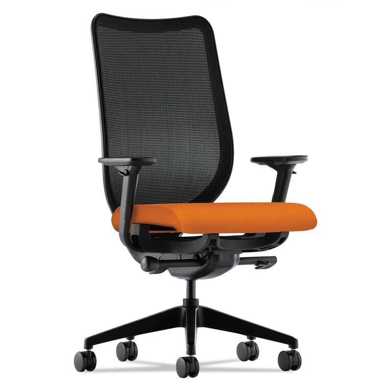 NUCLEUS SERIES WORK CHAIR WITH ILIRA-STRETCH M4 BACK, SUPPORTS UP TO 300 LBS., APRICOT SEAT, BLACK BACK, BLACK BASE