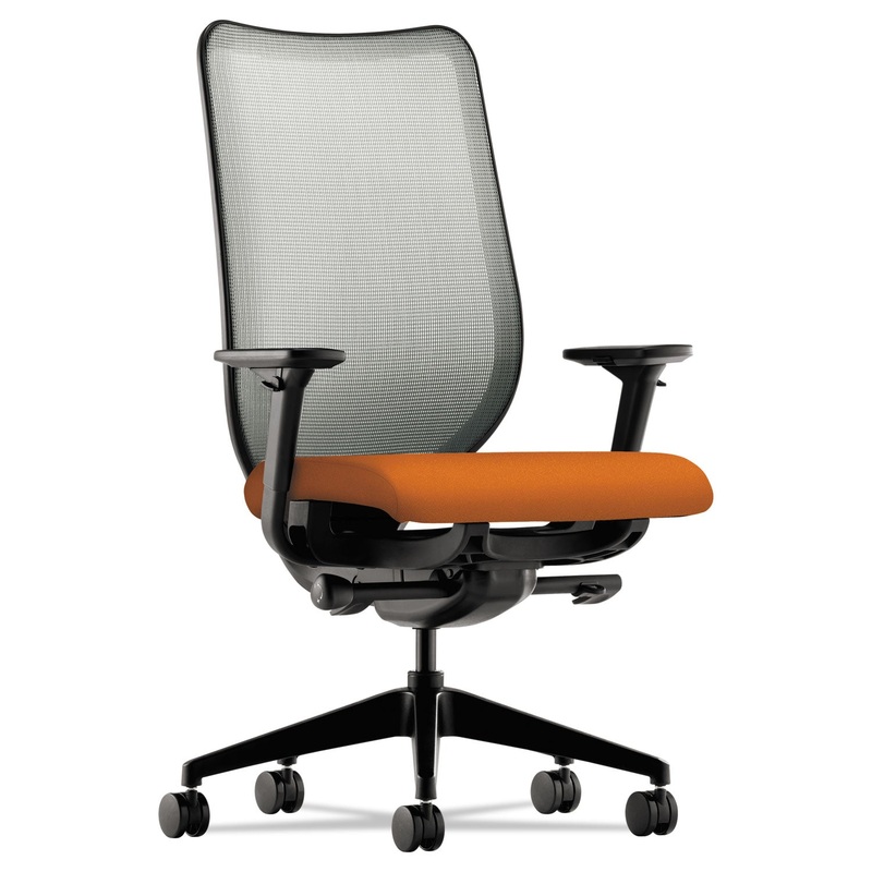 NUCLEUS SERIES WORK CHAIR WITH ILIRA-STRETCH M4 BACK, SUPPORTS UP TO 300 LBS., APRICOT SEAT, FOG BACK, BLACK BASE