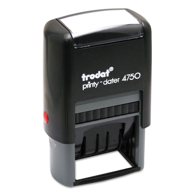Trodat Economy 5-In-1 Stamp, Dater, Self-Inking, 1 5/8 X 1, Blue/red