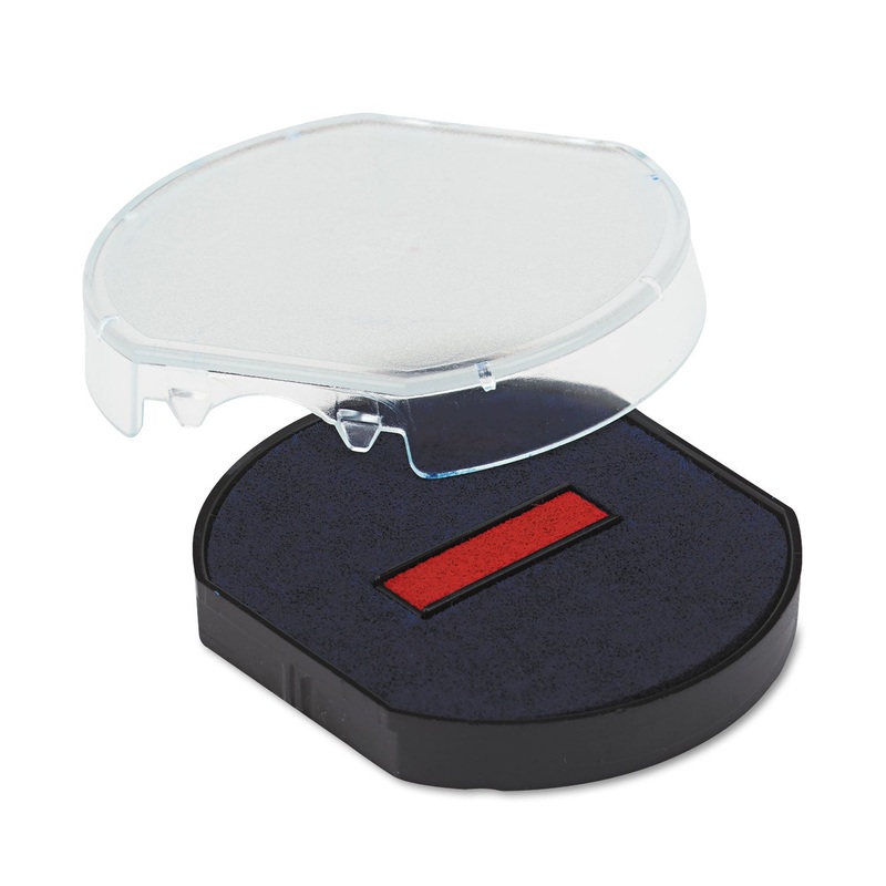 Trodat T46140 Dater Replacement Pad, 1 5/8, Blue/red