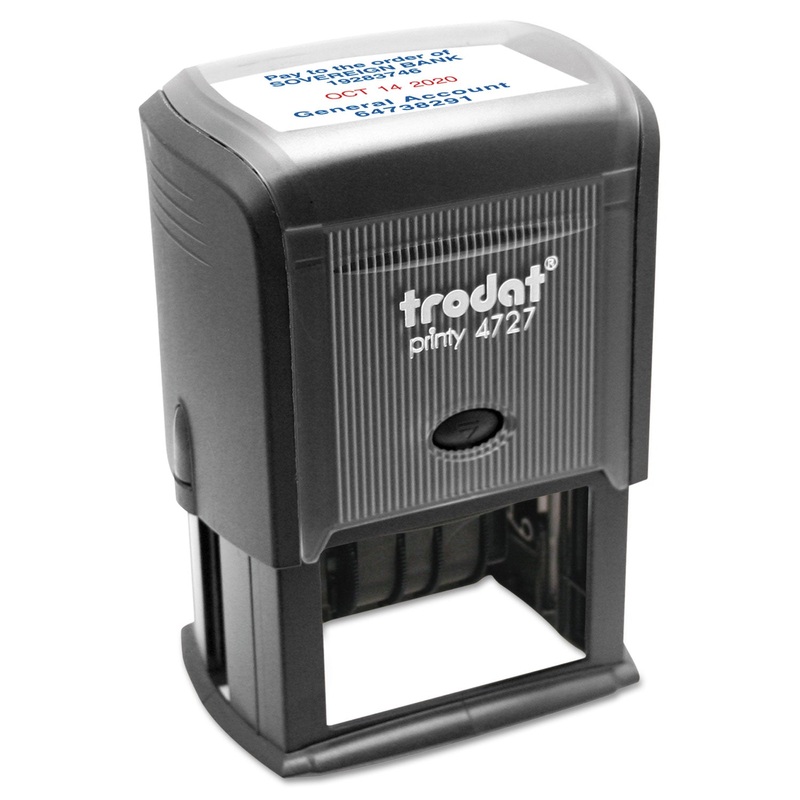 Custom Dater, Self-Inking, 2 3/8 X 1 5/8, Black/blue/red