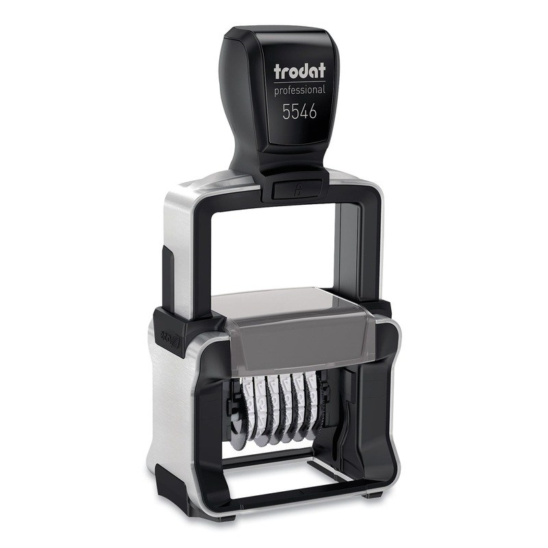 Professional Numberer, Self-Inking, Type Size 1 1/2, Six Digits, Black