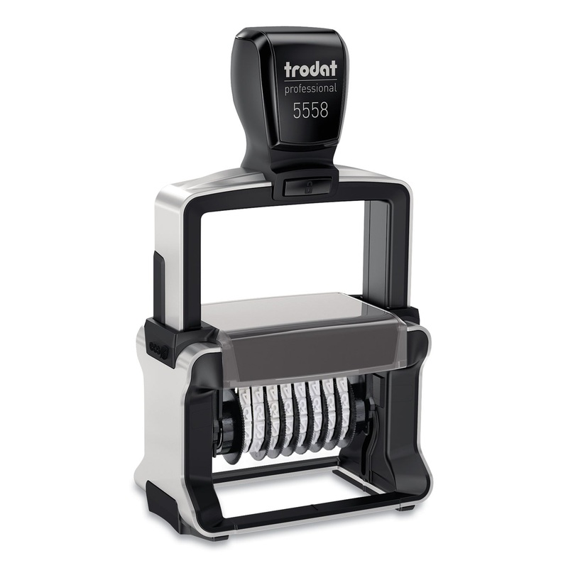 Professional Numberer, Self-Inking, Type Size 2, Eight Digits, Black