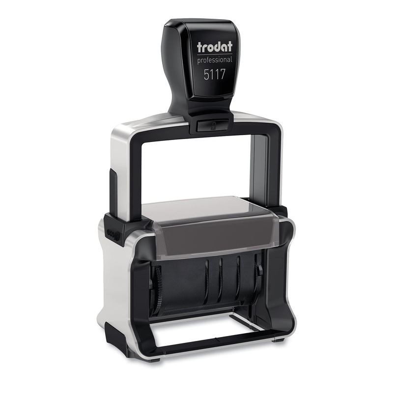 Trodat Professional 12-Message Stamp, Dater, Self-Inking, 2 1/4 X 3/8, Black