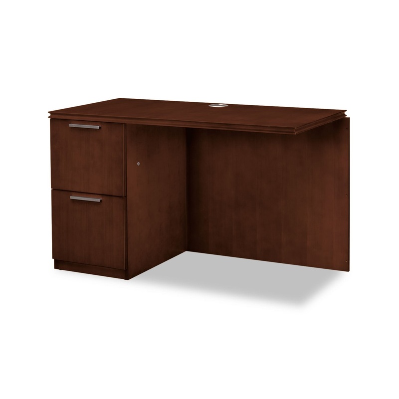 Arrive Left Return For Right Pedestal Desk, 48w X 24d X 29-1/2h, Shaker Cherry