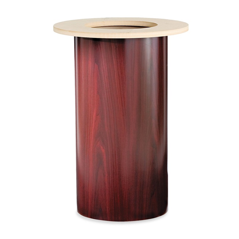 Laminate Cylinder Table Base, 18″ Dia. X 28h, Mahogany