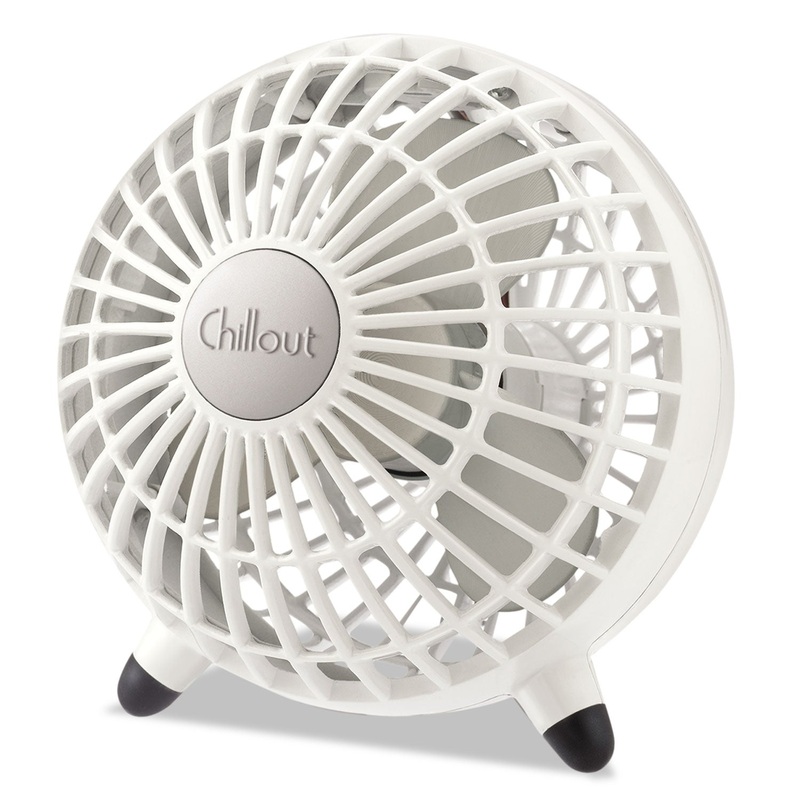 Chillout Usb/ac Adapter Personal Fan, White, 6″diameter, 1 Speed