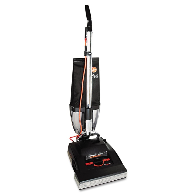 Conquest Bagless Upright Vacuum, 25lb, Black